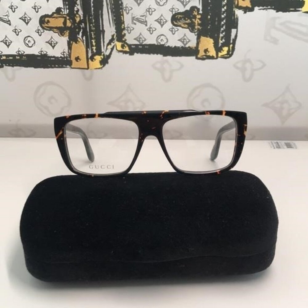 New Authentic Gucci Tortoiseshell Square Glasses GG1040o 002 - Picture 5 of 14